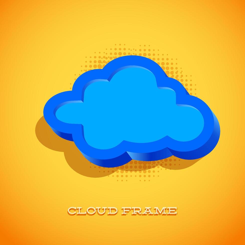 Retro card with cloud sign as text frame vector