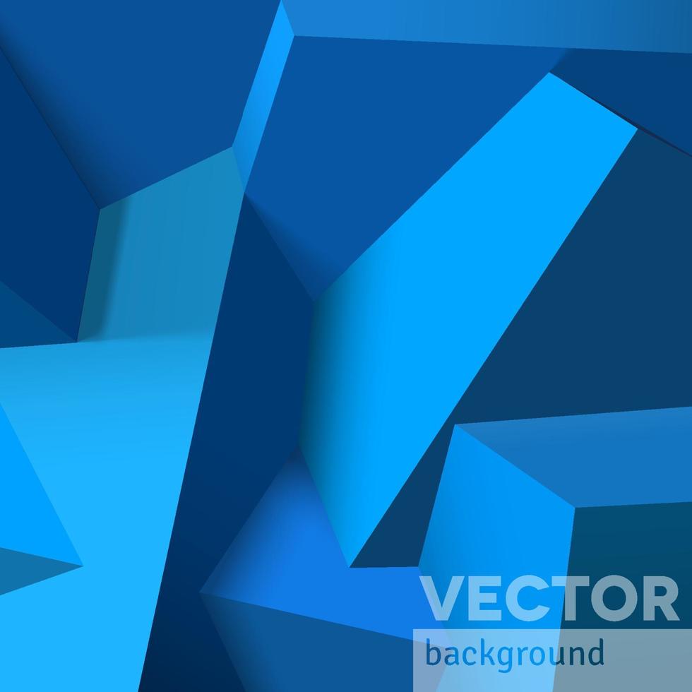 Abstract background with realistic overlapping blue cubes vector