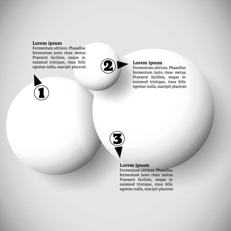 Infographics with group of flying numbered white balls vector