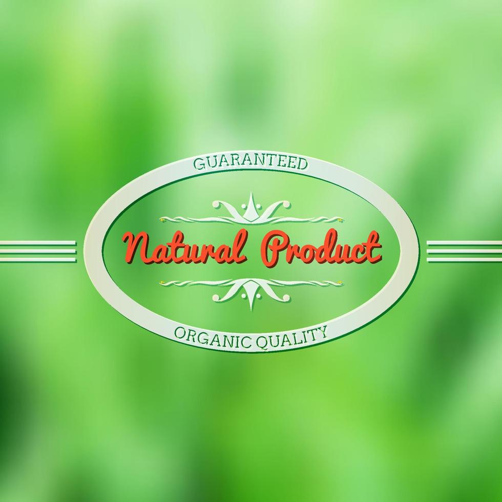 Natural vintage styled vector label on blurry background