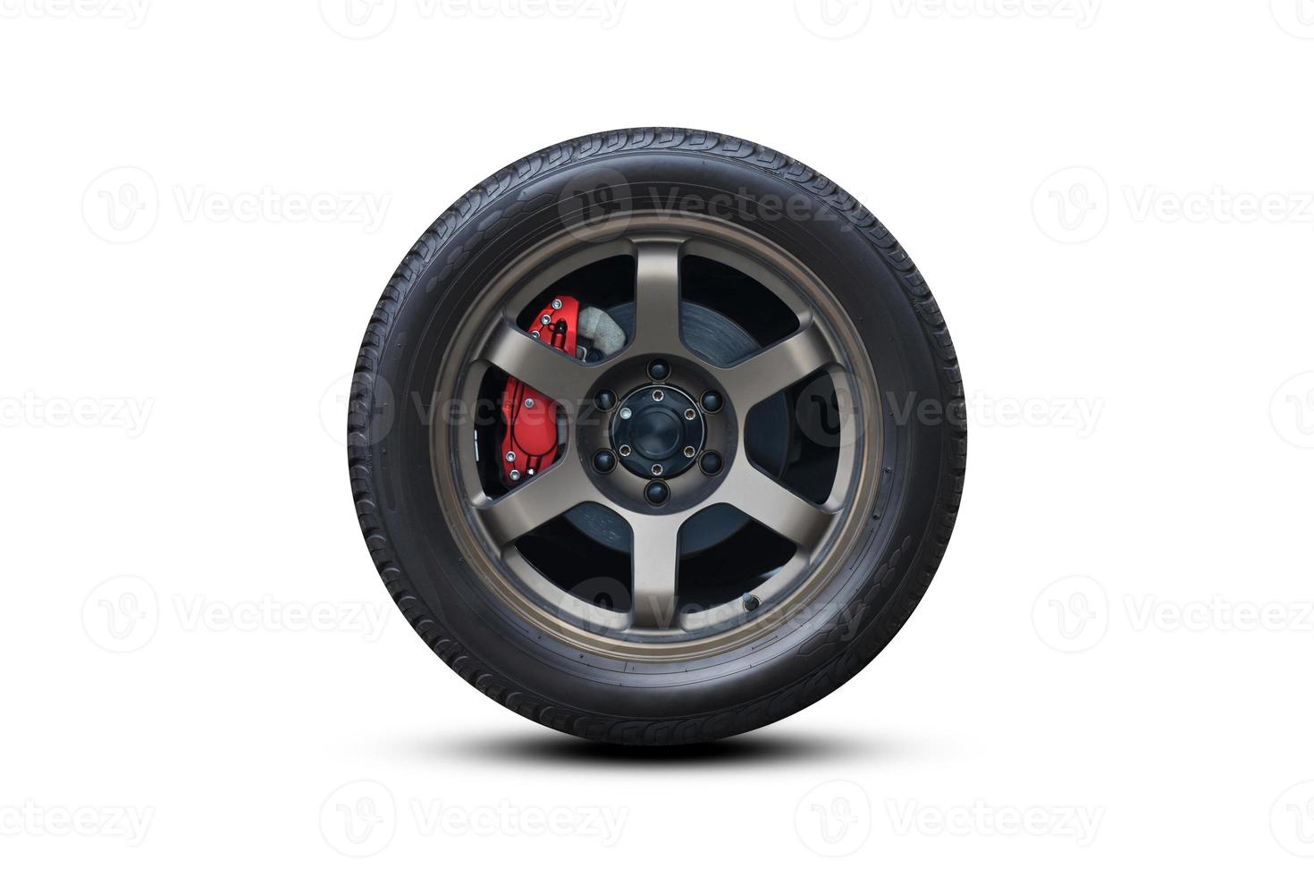 Clipping path. Wheel super car isolated on white background view. Wheel Car Decoration. photo