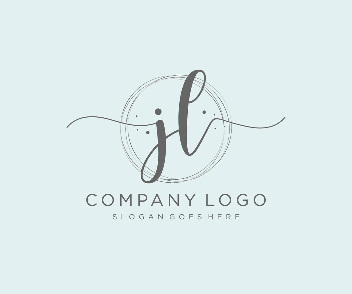 Initial JL feminine logo. Usable for Nature, Salon, Spa, Cosmetic and Beauty Logos. Flat Vector Logo Design Template Element.