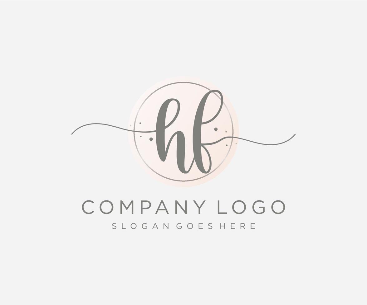 Initial HF feminine logo. Usable for Nature, Salon, Spa, Cosmetic and Beauty Logos. Flat Vector Logo Design Template Element.