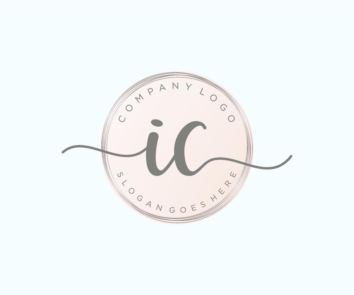 Initial IC feminine logo. Usable for Nature, Salon, Spa, Cosmetic and Beauty Logos. Flat Vector Logo Design Template Element.
