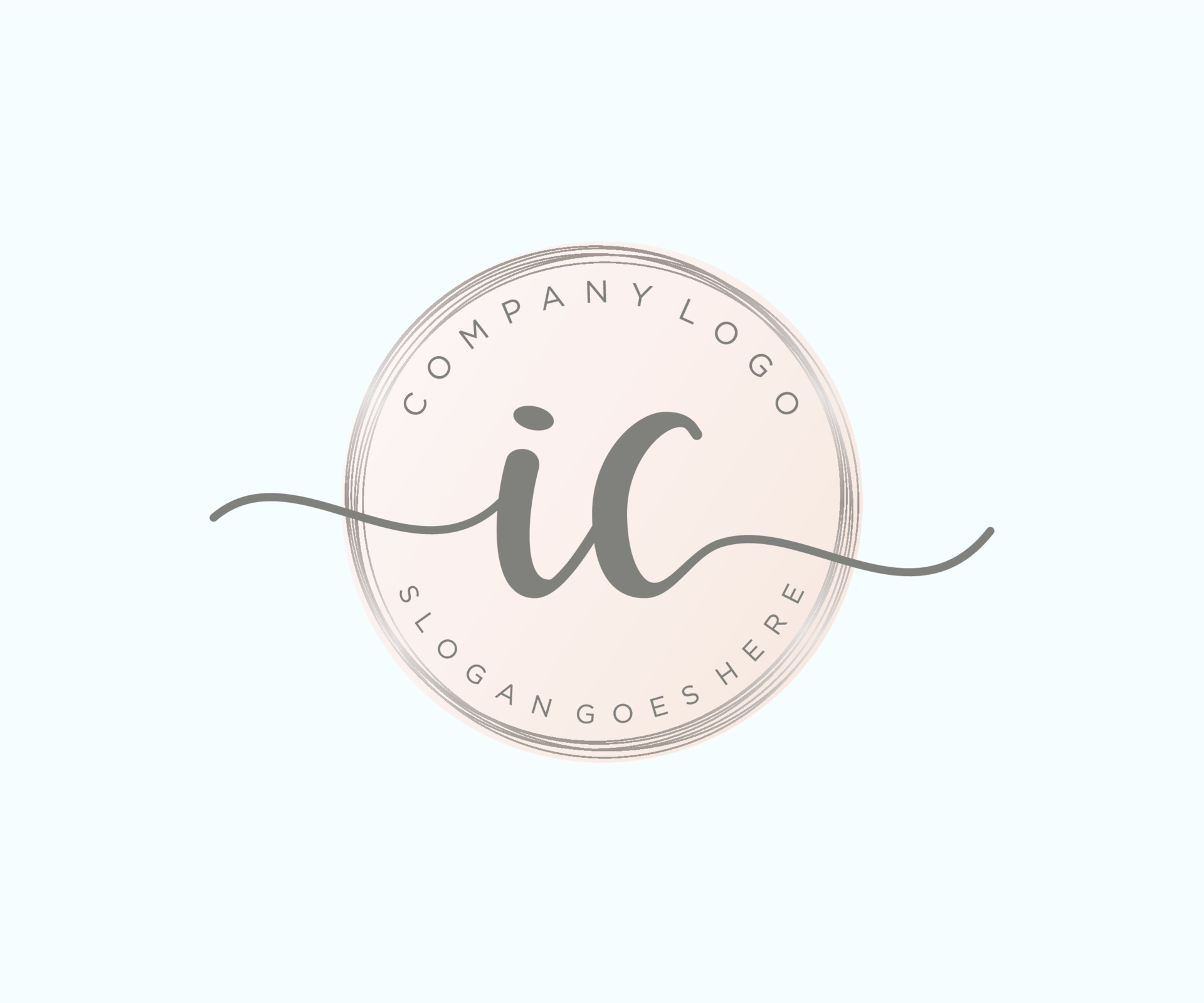 Initial IC feminine logo. Usable for Nature, Salon, Spa, Cosmetic and ...