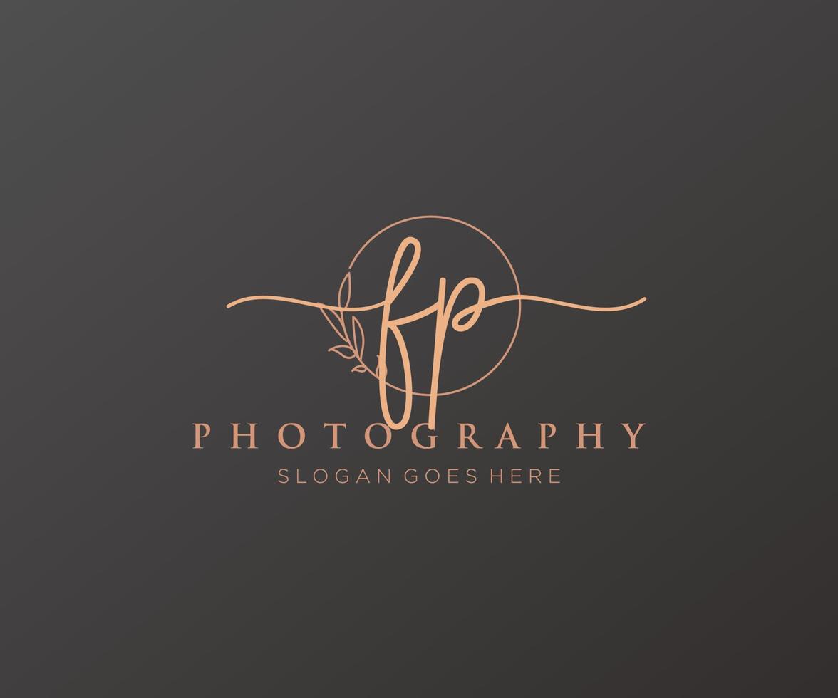 Initial FP feminine logo. Usable for Nature, Salon, Spa, Cosmetic and Beauty Logos. Flat Vector Logo Design Template Element.