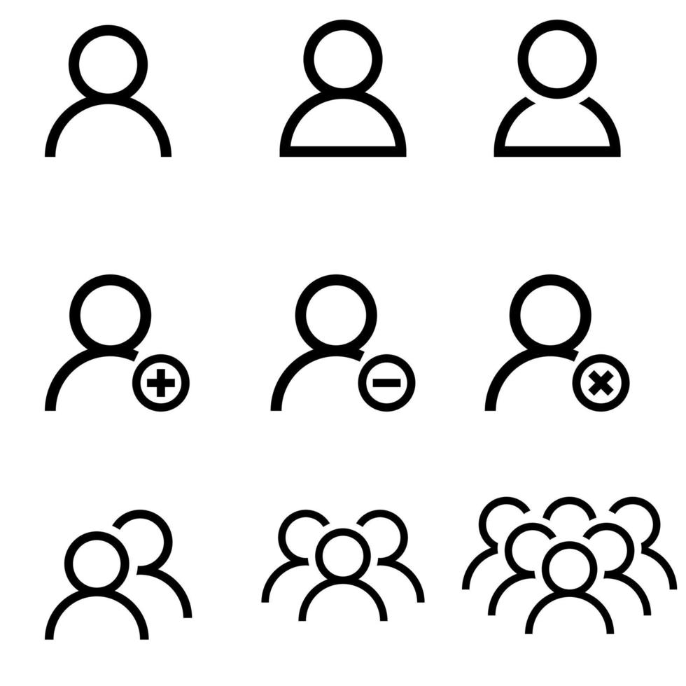 User icon vector set. People illustration sign collection. Man symbol.