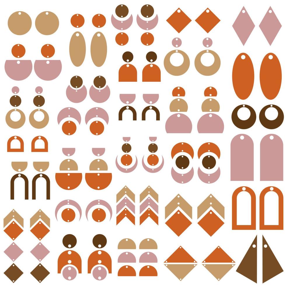 Boho Earring icon vector set. decoration illustration sign collection. jewel symbol. eardrop logo.