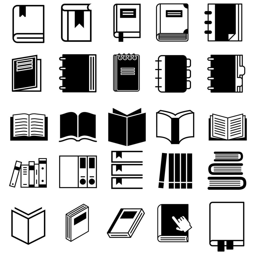 Book icon vector set. Notebook illustration sign collection.