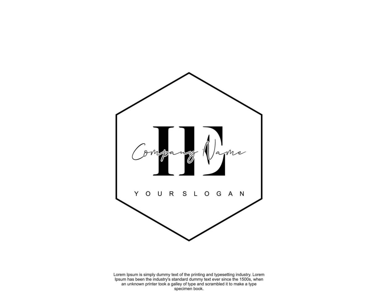 Initial IE Feminine logo beauty monogram and elegant logo design, handwriting logo of initial signature, wedding, fashion, floral and botanical with creative template vector