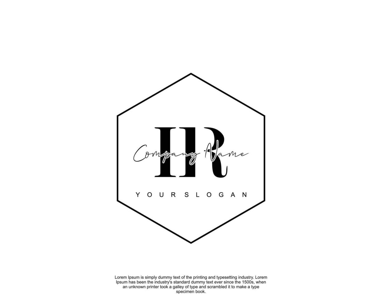 Initial IR Feminine logo beauty monogram and elegant logo design, handwriting logo of initial signature, wedding, fashion, floral and botanical with creative template vector