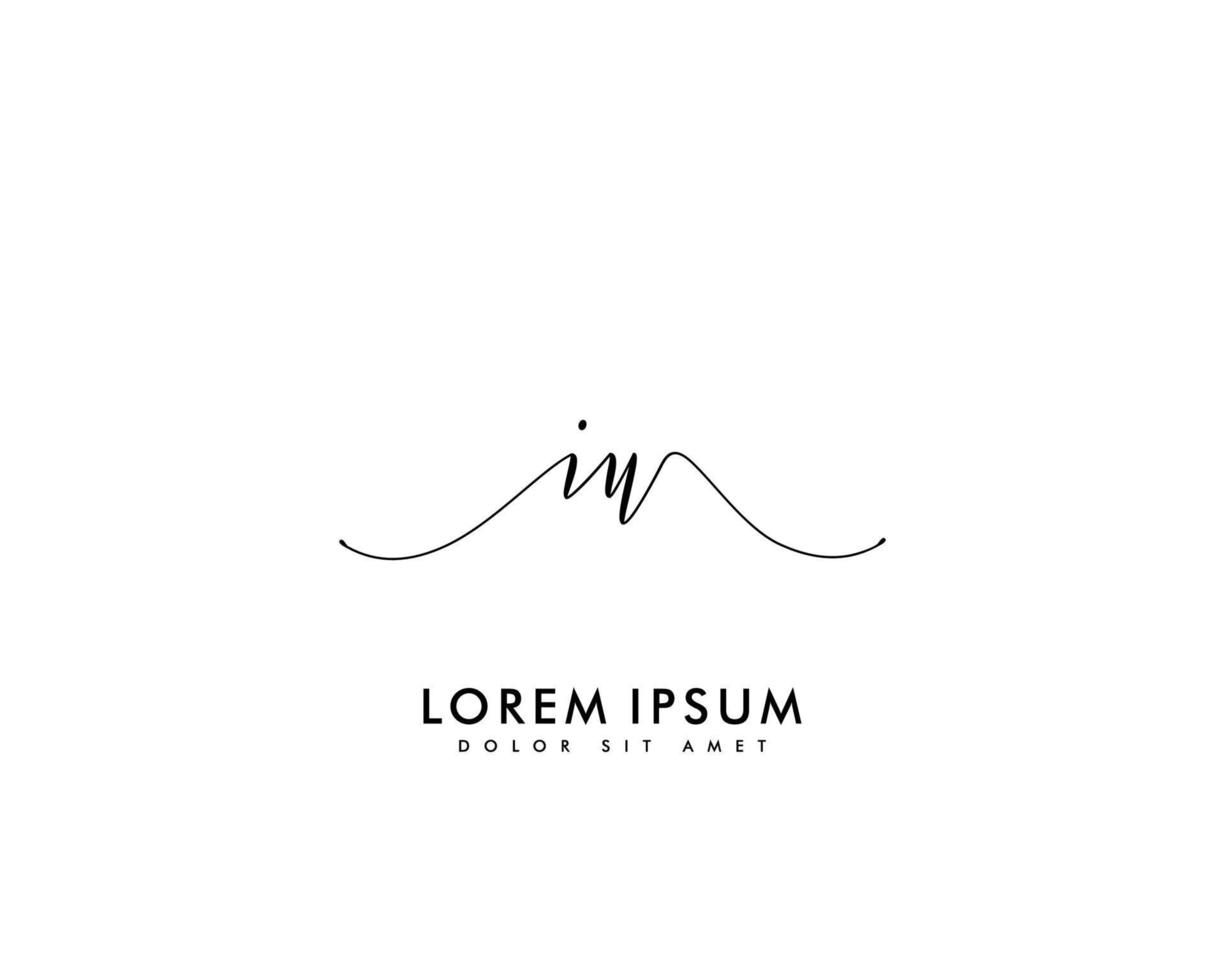 Initial IU Feminine logo beauty monogram and elegant logo design, handwriting logo of initial signature, wedding, fashion, floral and botanical with creative template vector