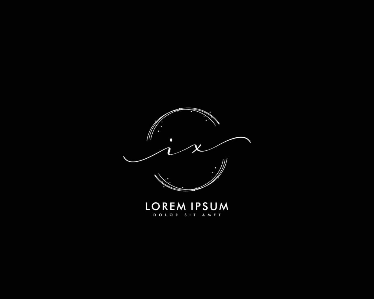 Initial IX Feminine logo beauty monogram and elegant logo design, handwriting logo of initial signature, wedding, fashion, floral and botanical with creative template vector