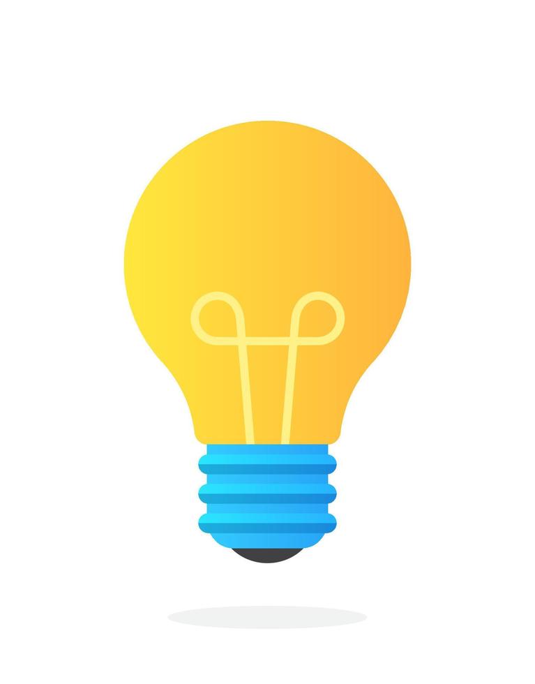 Flat icon light bulb isolated on white background vector