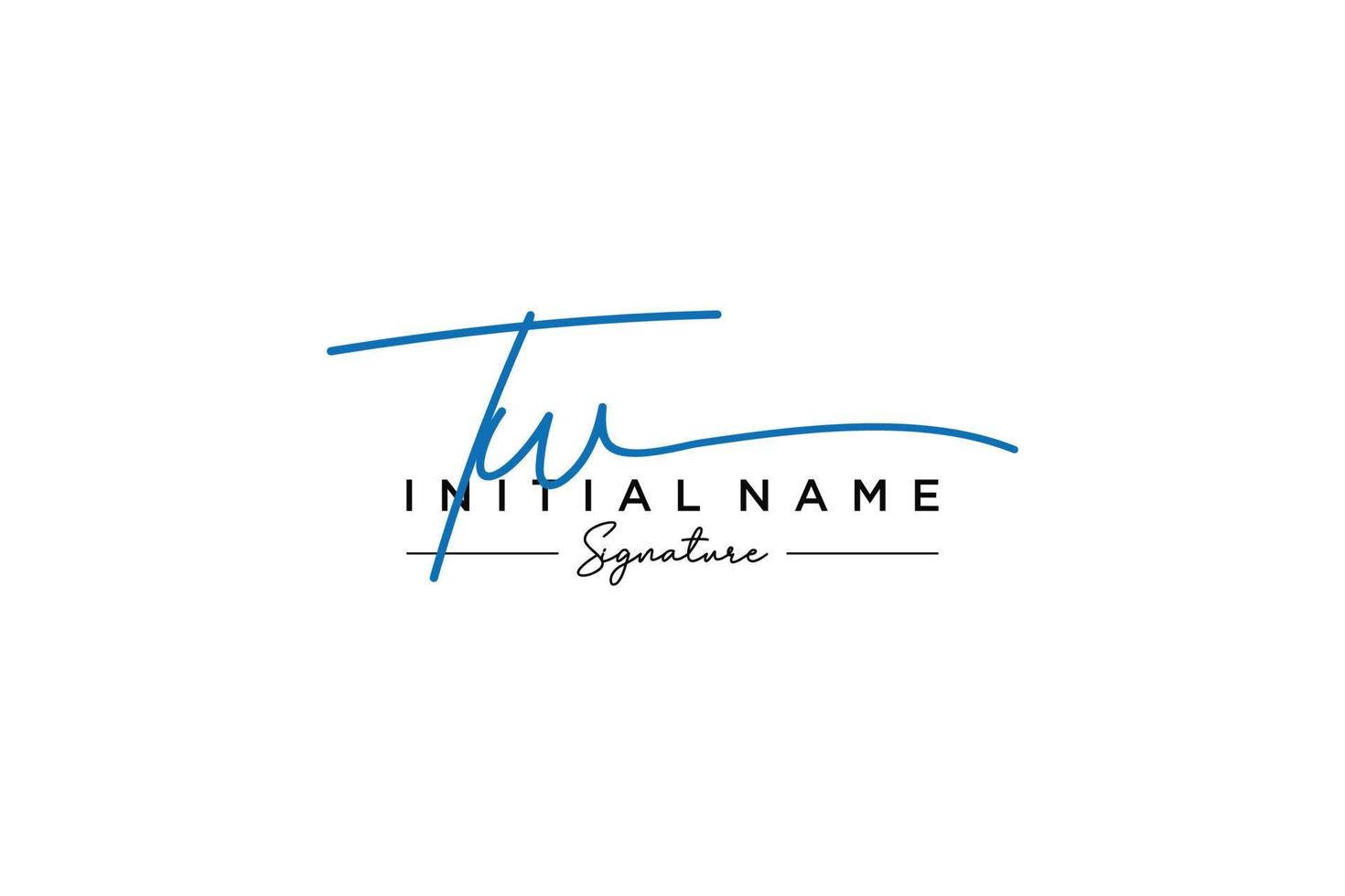 Initial TW signature logo template vector. Hand drawn Calligraphy lettering Vector illustration.