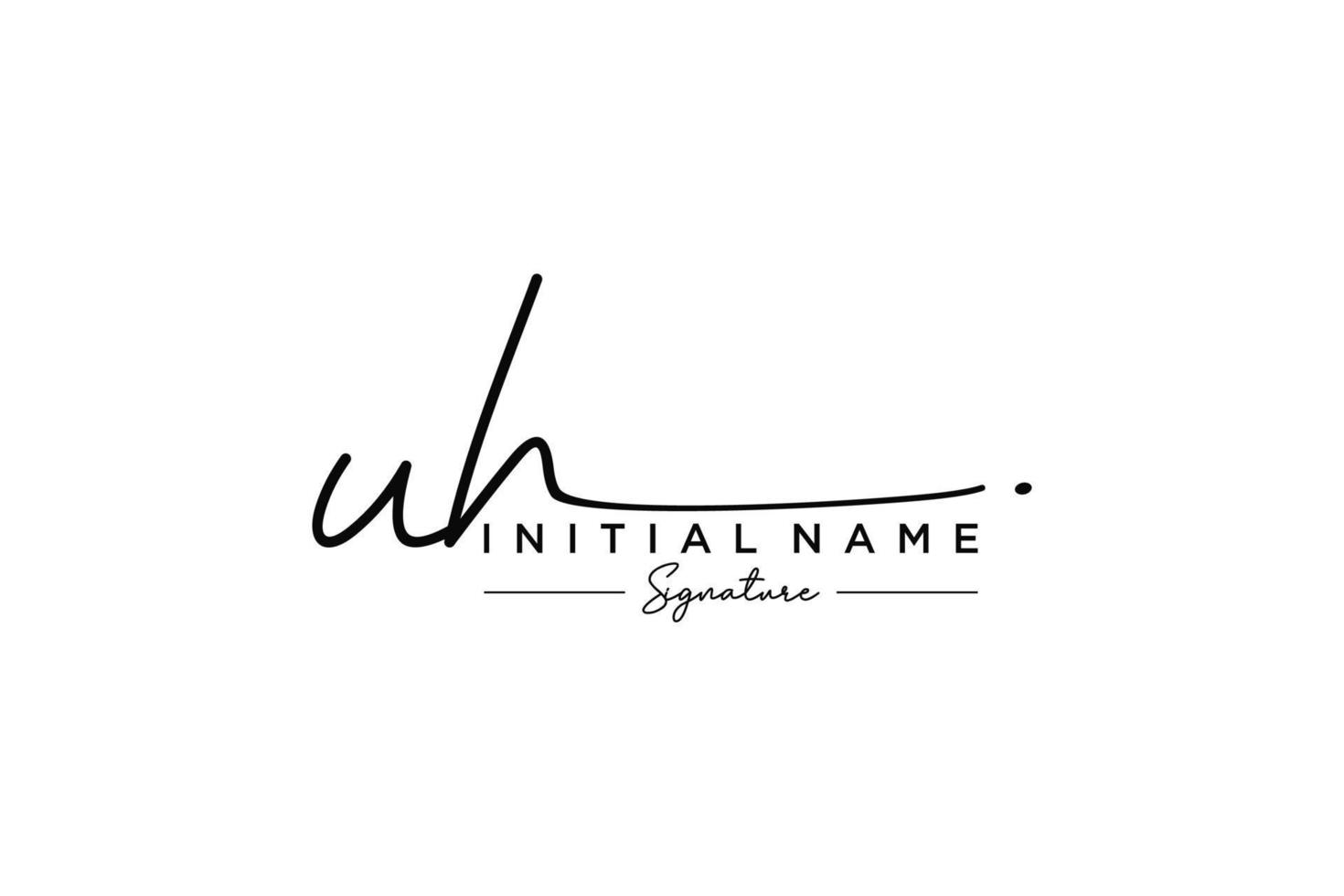 Initial UH signature logo template vector. Hand drawn Calligraphy lettering Vector illustration.