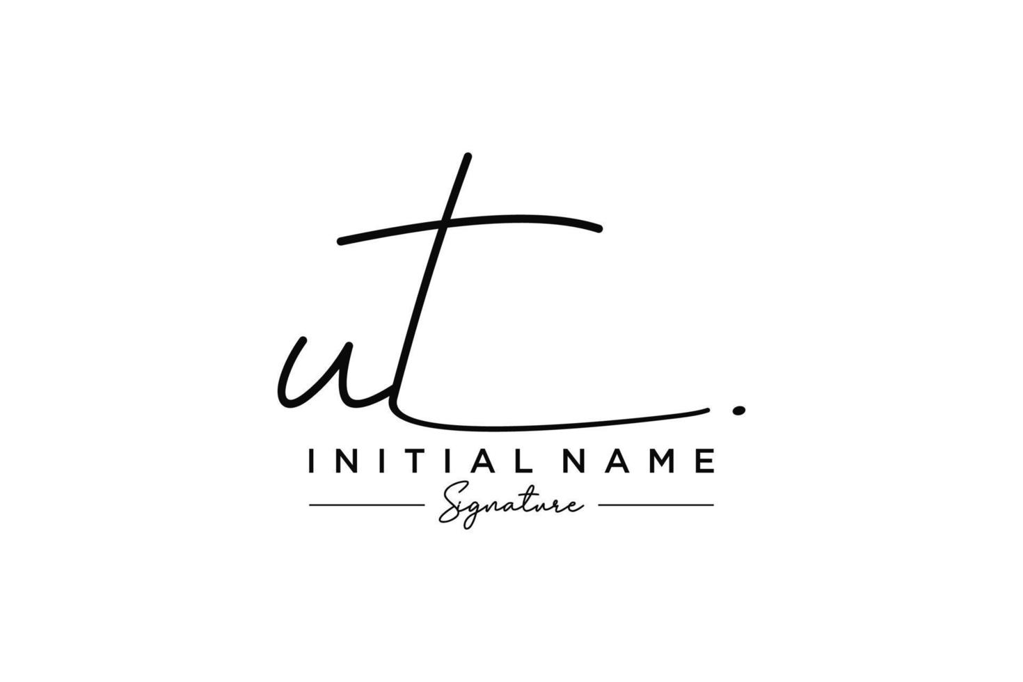 Initial UT signature logo template vector. Hand drawn Calligraphy lettering Vector illustration.