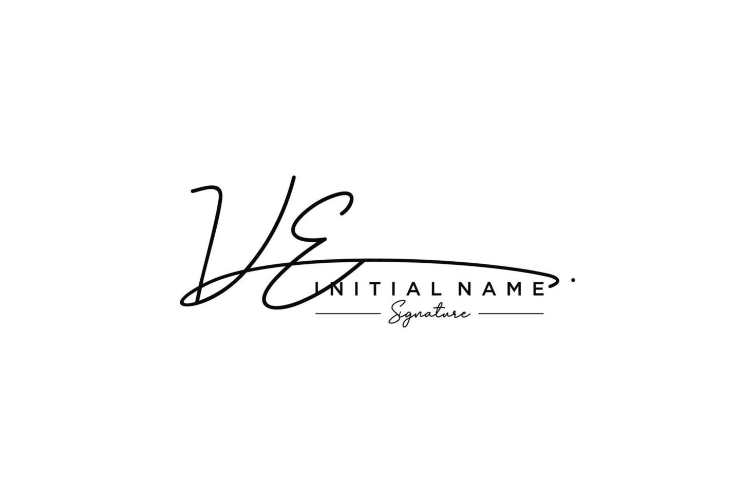 vector de plantilla de logotipo de firma inicial ve. ilustración de vector de letras de caligrafía dibujada a mano.