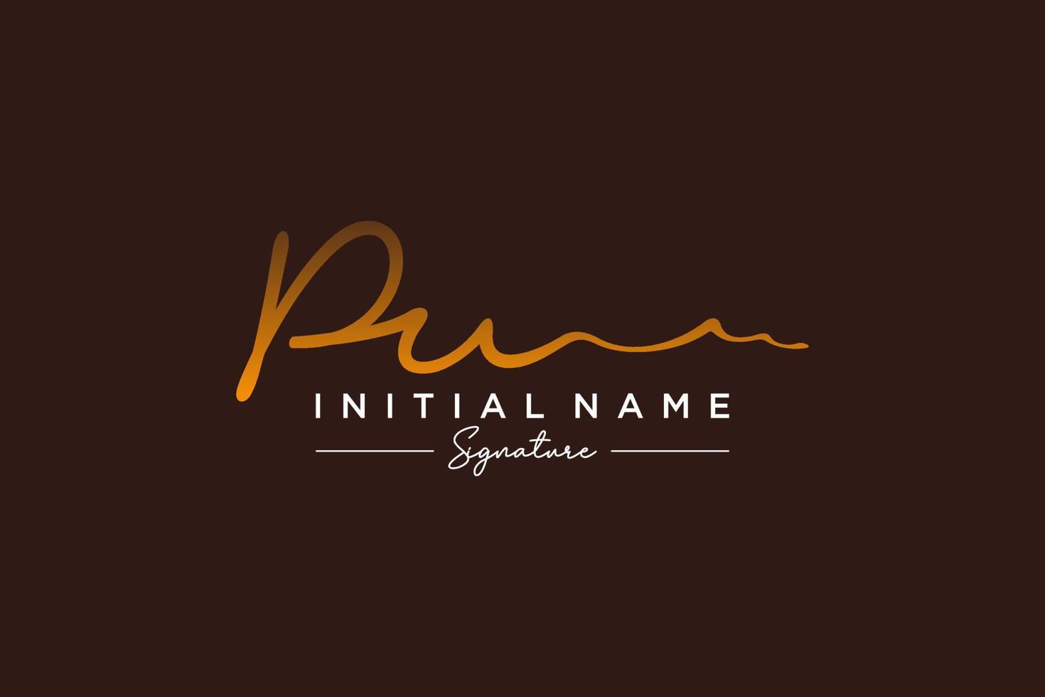 Initial PU signature logo template vector. Hand drawn Calligraphy lettering Vector illustration.