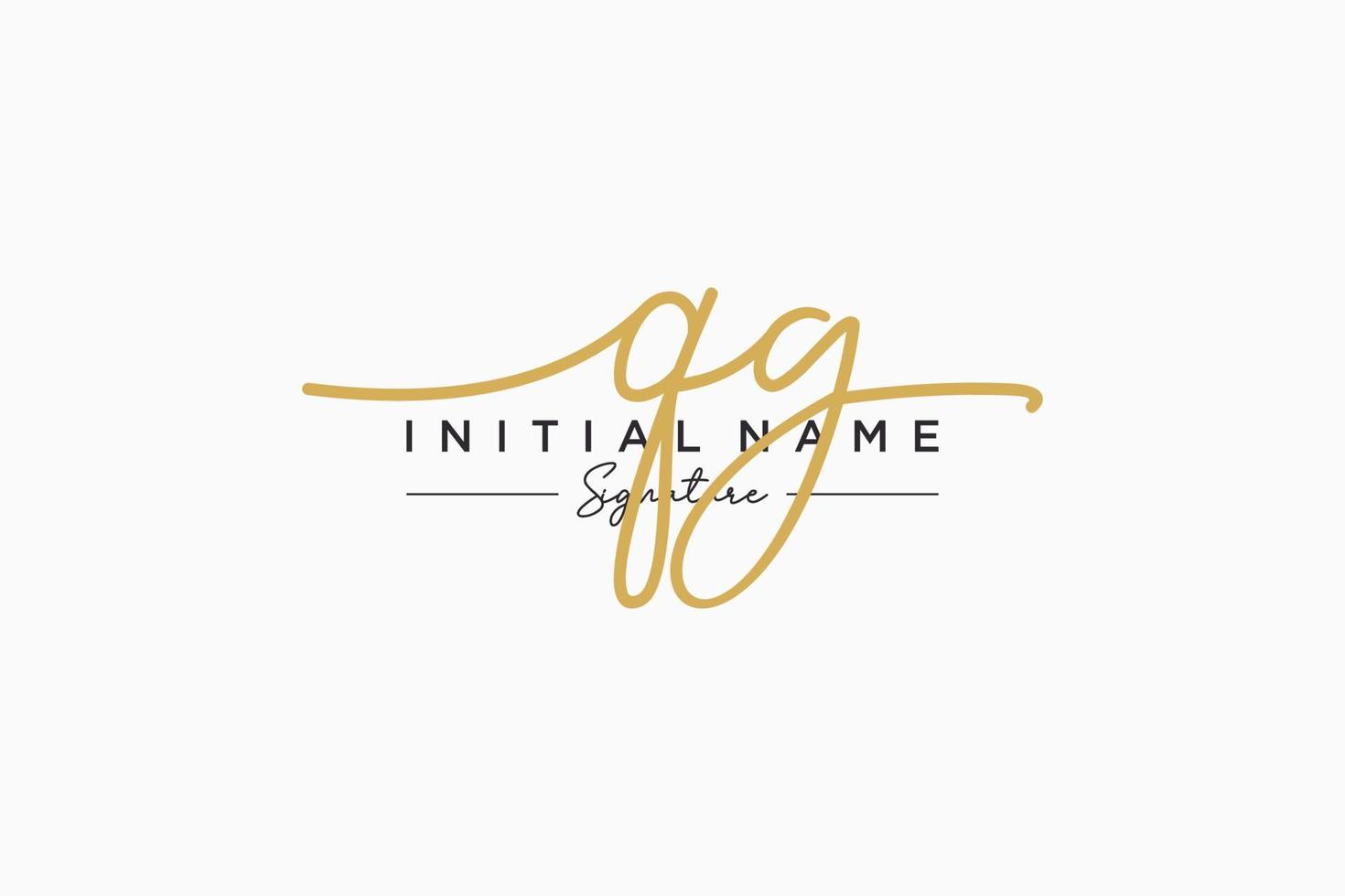 Initial QG signature logo template vector. Hand drawn Calligraphy lettering Vector illustration.