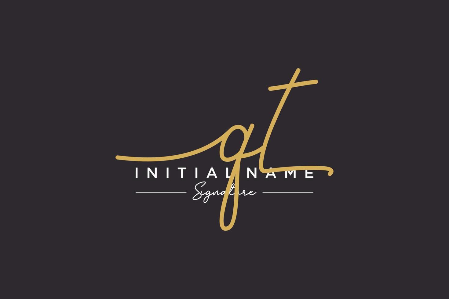 Initial QT signature logo template vector. Hand drawn Calligraphy lettering Vector illustration.