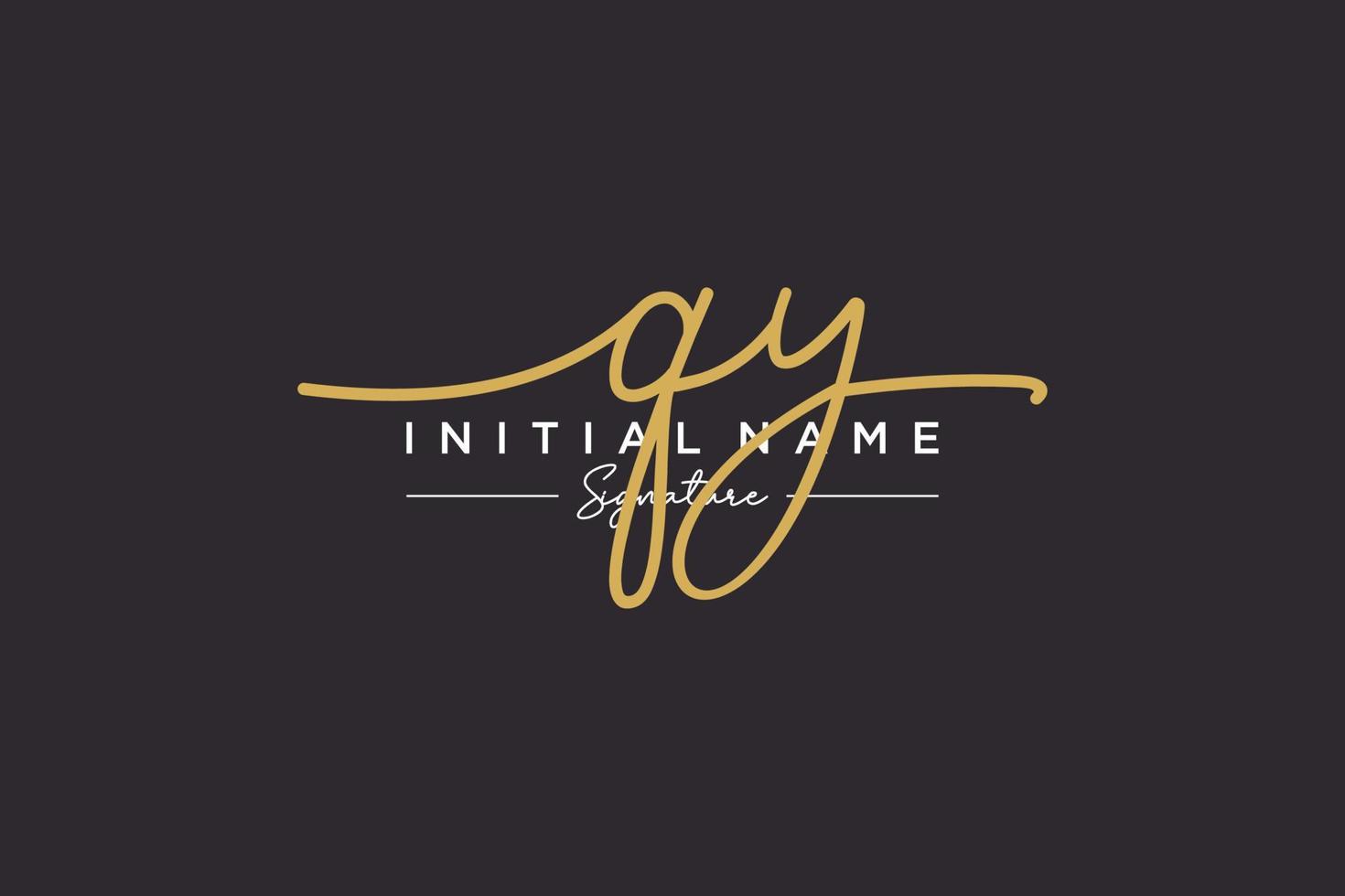 Initial QY signature logo template vector. Hand drawn Calligraphy lettering Vector illustration.