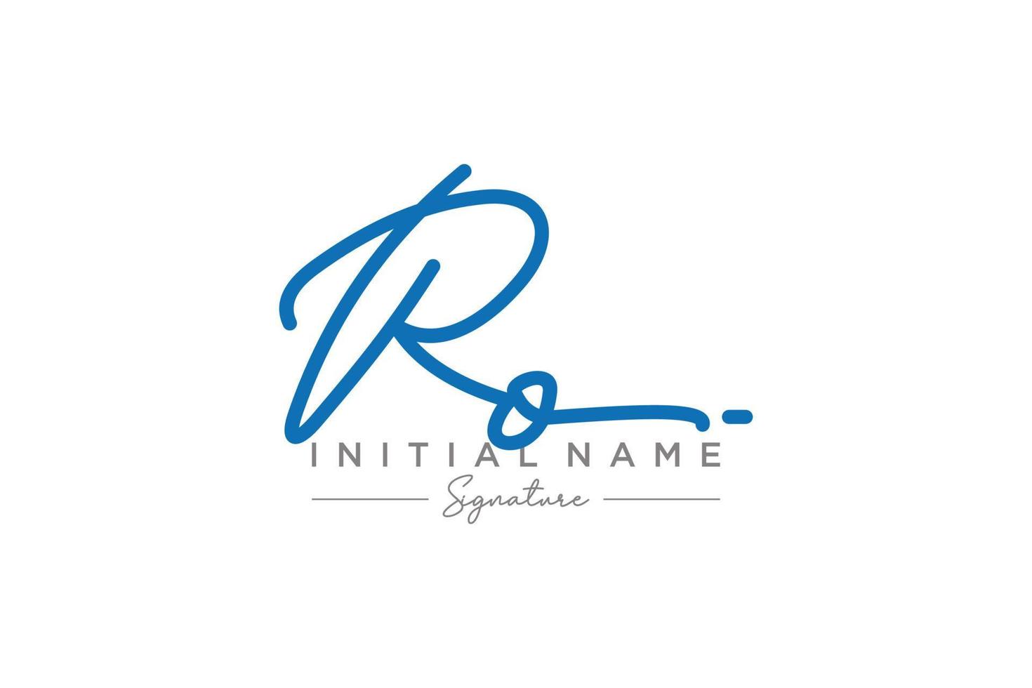 Initial RO signature logo template vector. Hand drawn Calligraphy lettering Vector illustration.