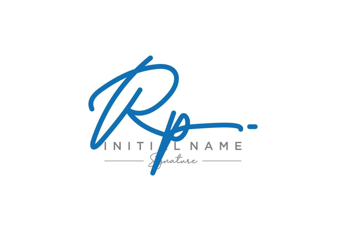 Initial RP signature logo template vector. Hand drawn Calligraphy lettering Vector illustration.