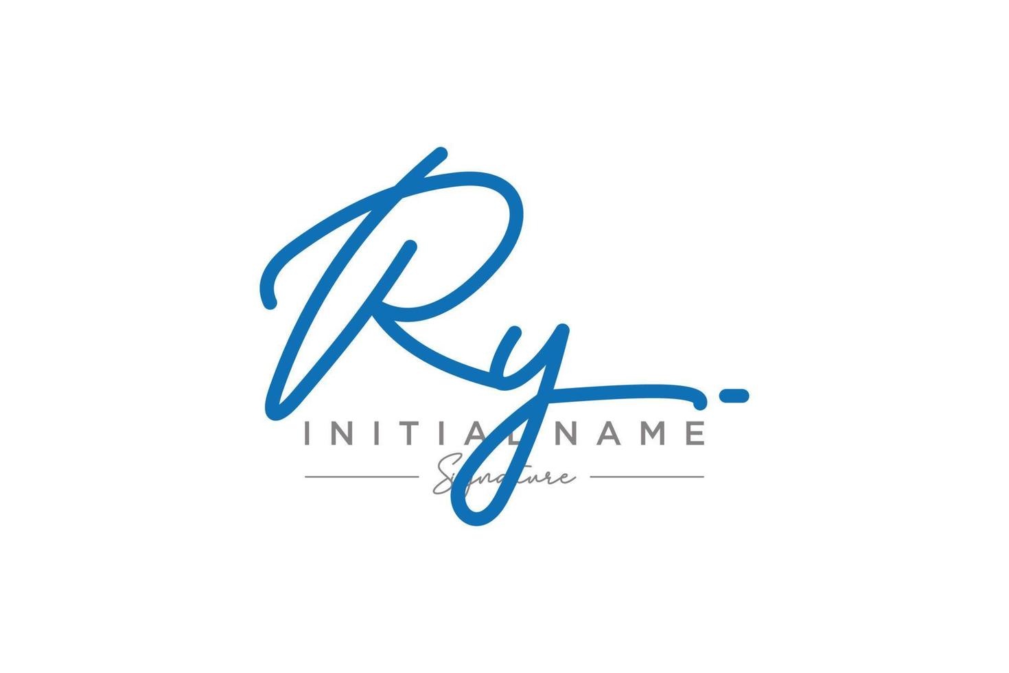 Initial RY signature logo template vector. Hand drawn Calligraphy lettering Vector illustration.