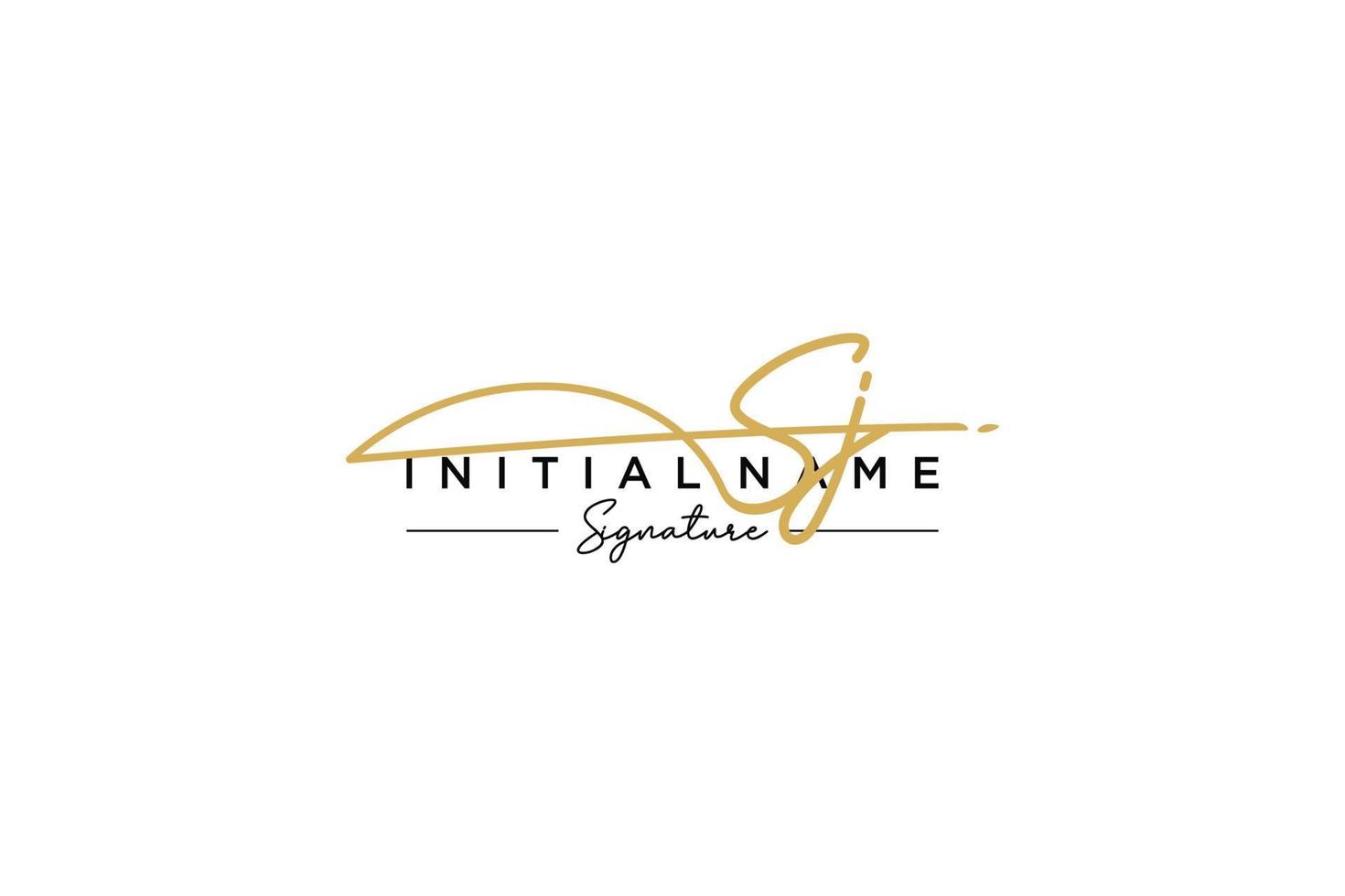 Initial SJ signature logo template vector. Hand drawn Calligraphy lettering Vector illustration.