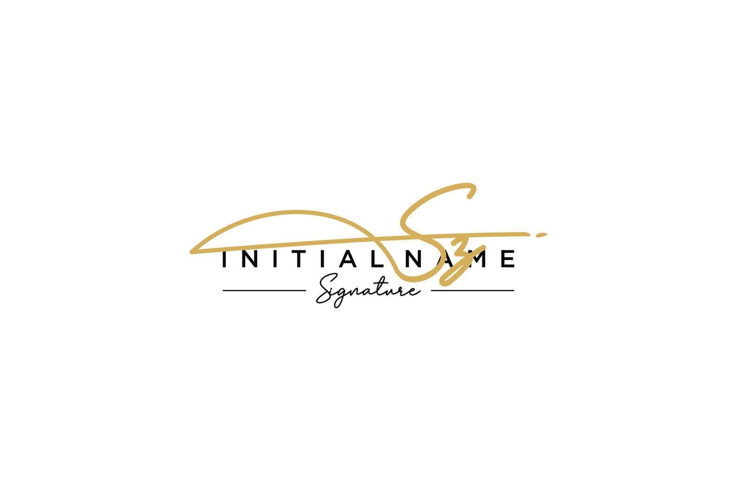 Initial SZ signature logo template vector. Hand drawn Calligraphy lettering Vector illustration.