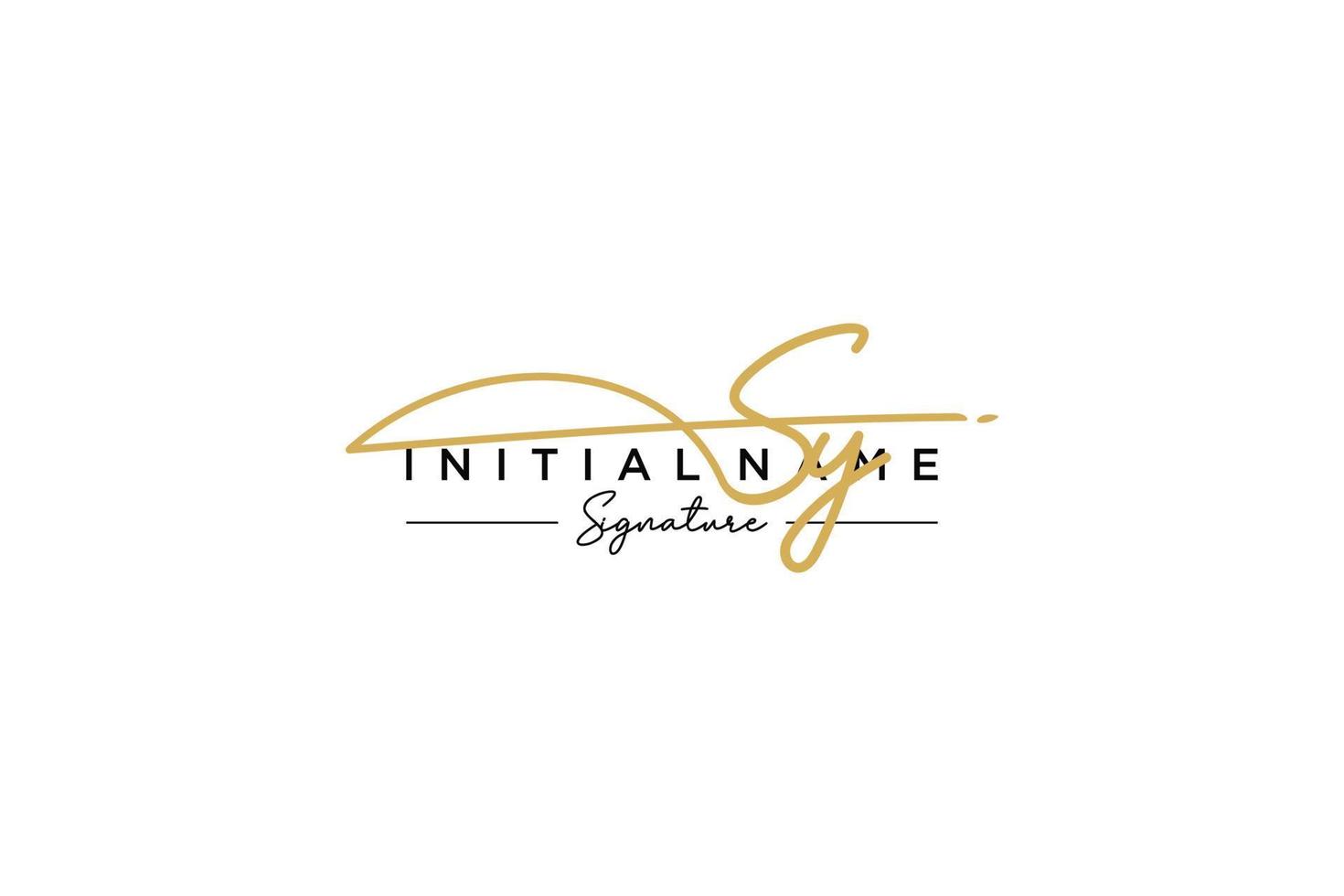 Initial SY signature logo template vector. Hand drawn Calligraphy lettering Vector illustration.