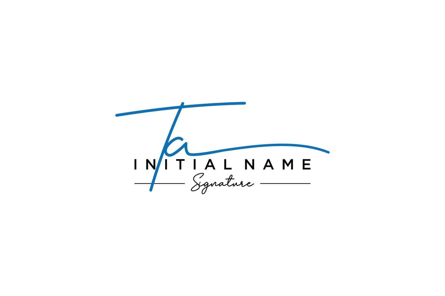 Initial TA signature logo template vector. Hand drawn Calligraphy lettering Vector illustration.