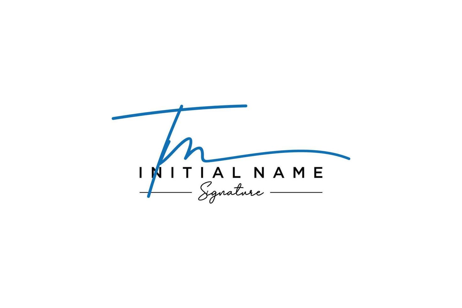 Initial TM signature logo template vector. Hand drawn Calligraphy lettering Vector illustration.