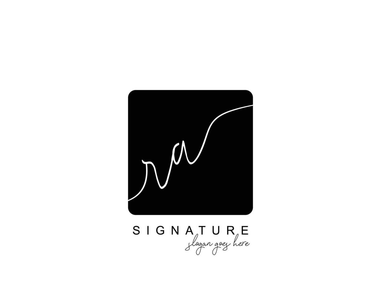monograma de belleza ra inicial y diseño de logotipo elegante, logotipo de escritura a mano de firma inicial, boda, moda, floral y botánica con plantilla creativa. vector