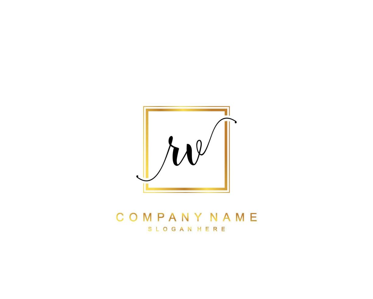 Initial RV beauty monogram and elegant logo design, handwriting logo of initial signature, wedding, fashion, floral and botanical with creative template. vector