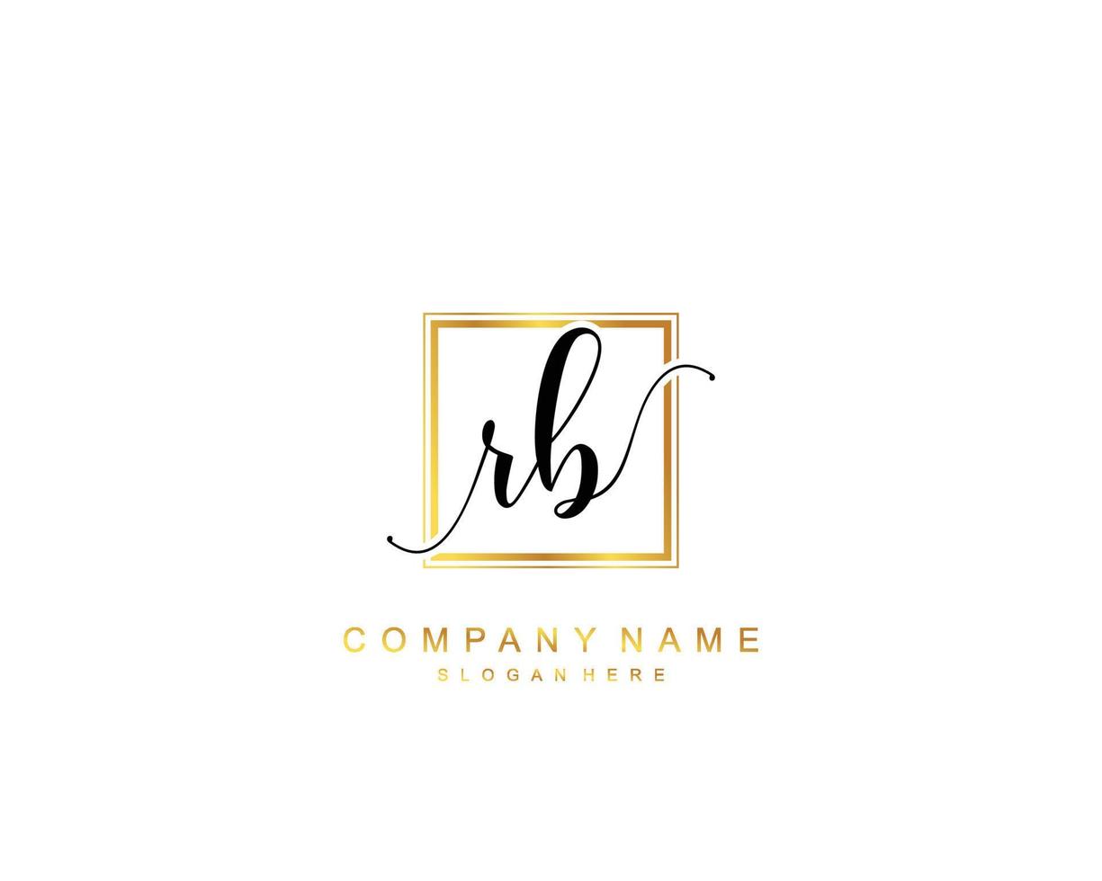 Initial RB beauty monogram and elegant logo design, handwriting logo of initial signature, wedding, fashion, floral and botanical with creative template. vector