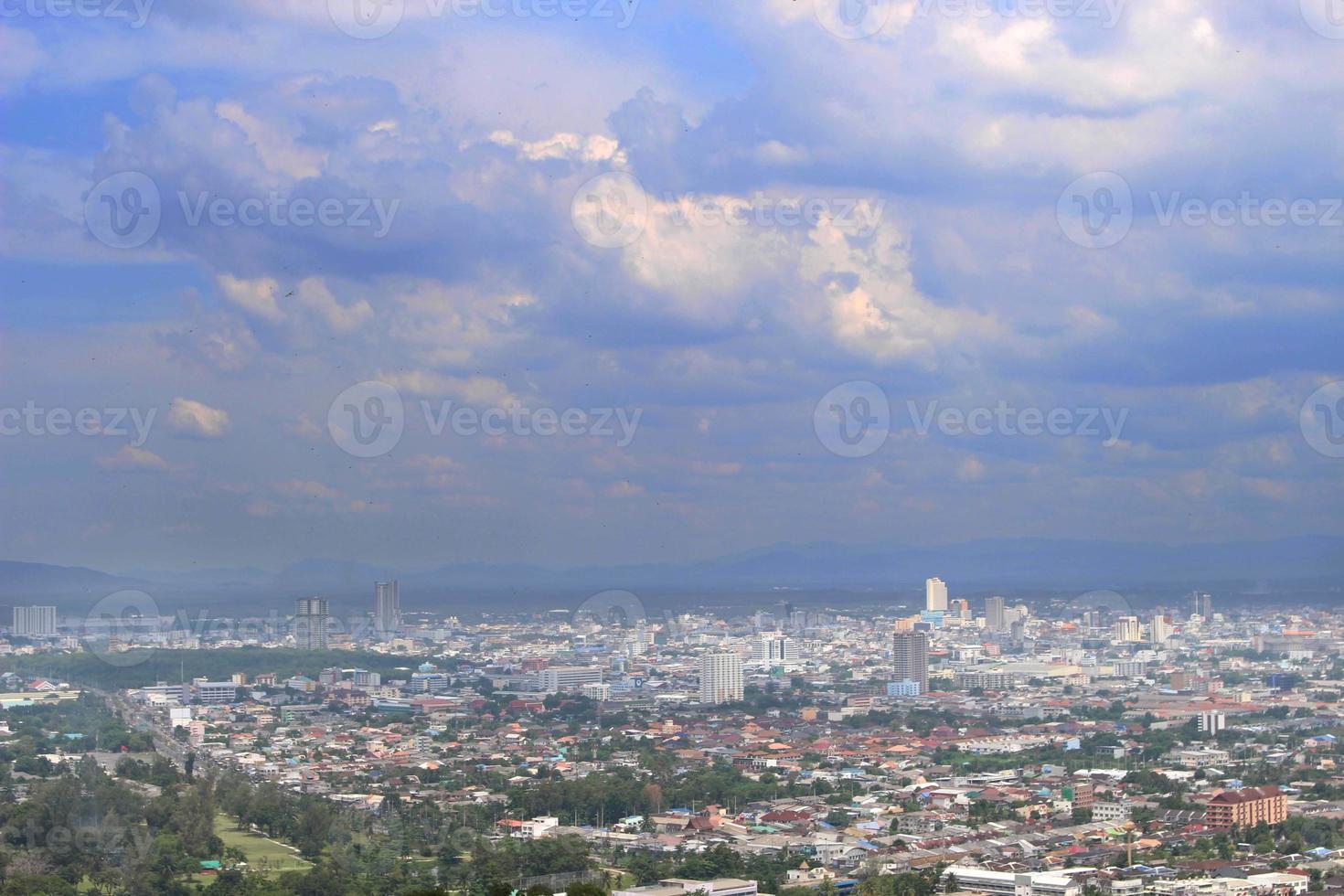 Panoramic city skyline with sky photo