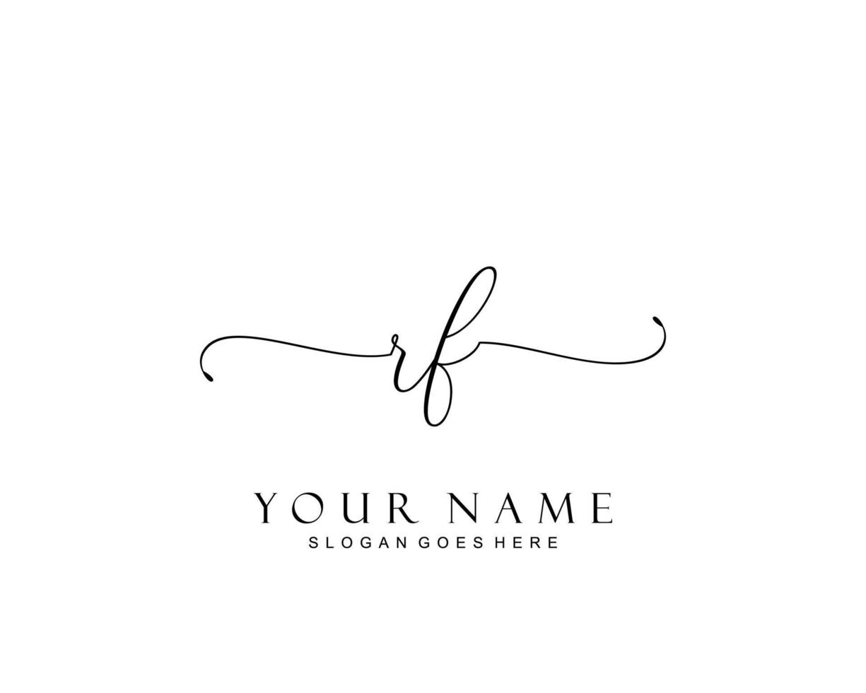 Initial RF beauty monogram and elegant logo design, handwriting logo of initial signature, wedding, fashion, floral and botanical with creative template. vector