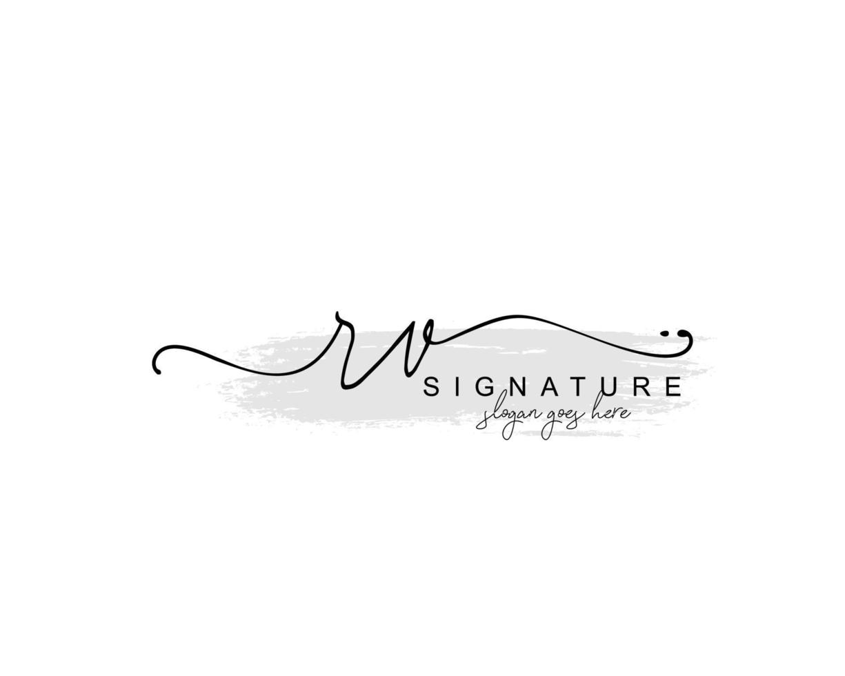 monograma de belleza rv inicial y diseño de logotipo elegante, logotipo de escritura a mano de firma inicial, boda, moda, floral y botánica con plantilla creativa. vector