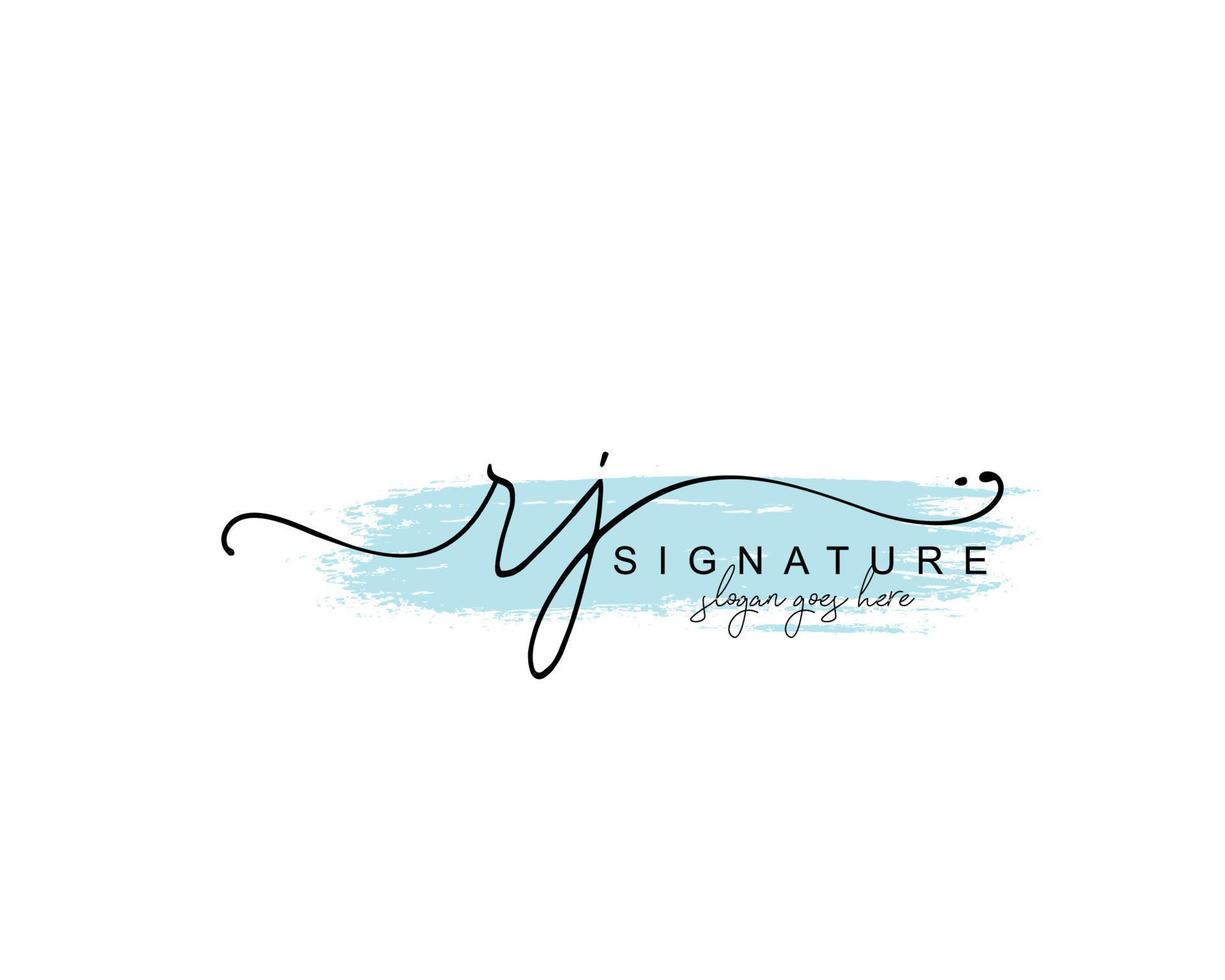 Initial RJ beauty monogram and elegant logo design, handwriting logo of initial signature, wedding, fashion, floral and botanical with creative template. vector