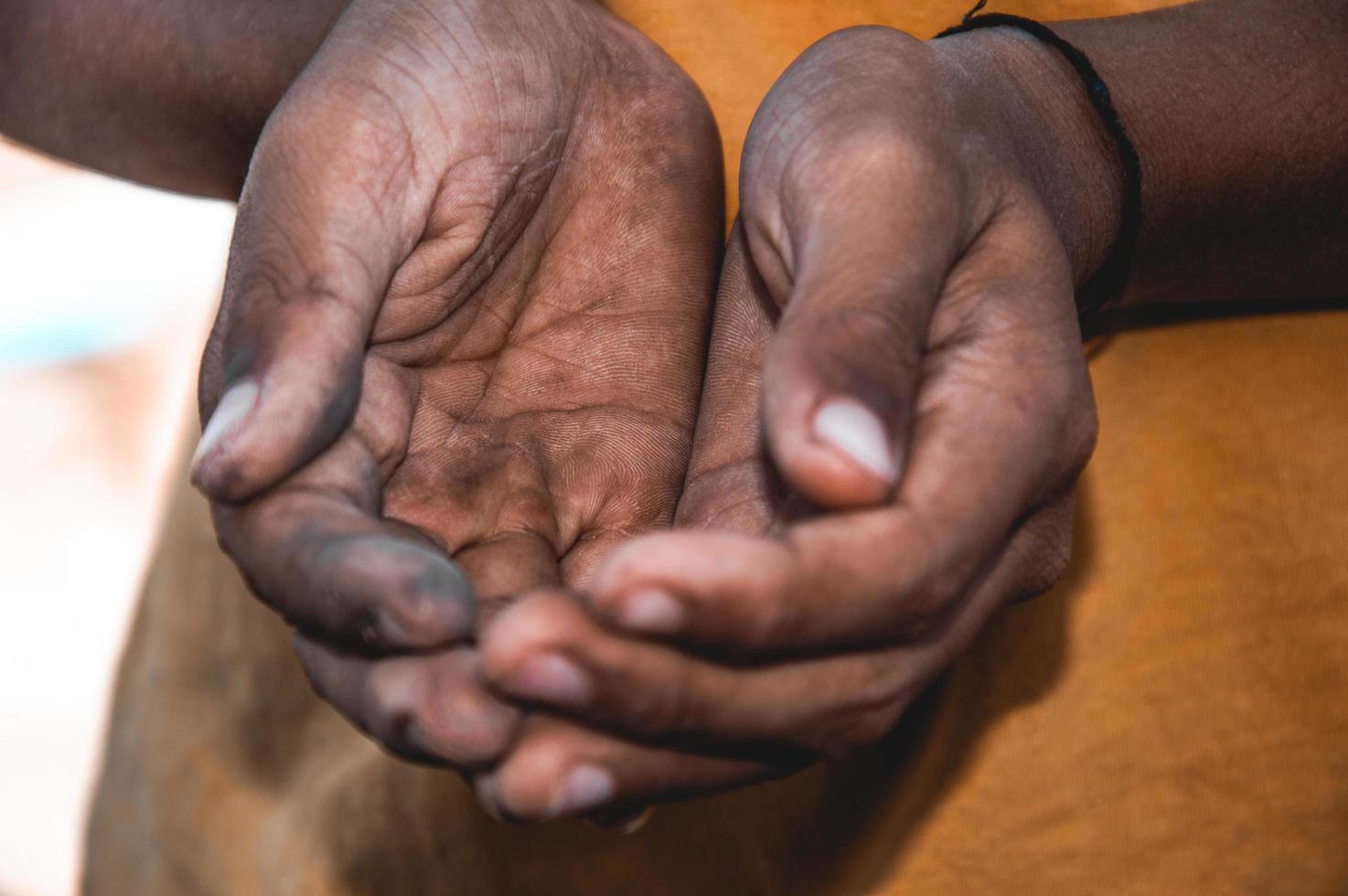 hand beggar black and white picture The concept of the poor, the homeless, the starving, the war photo