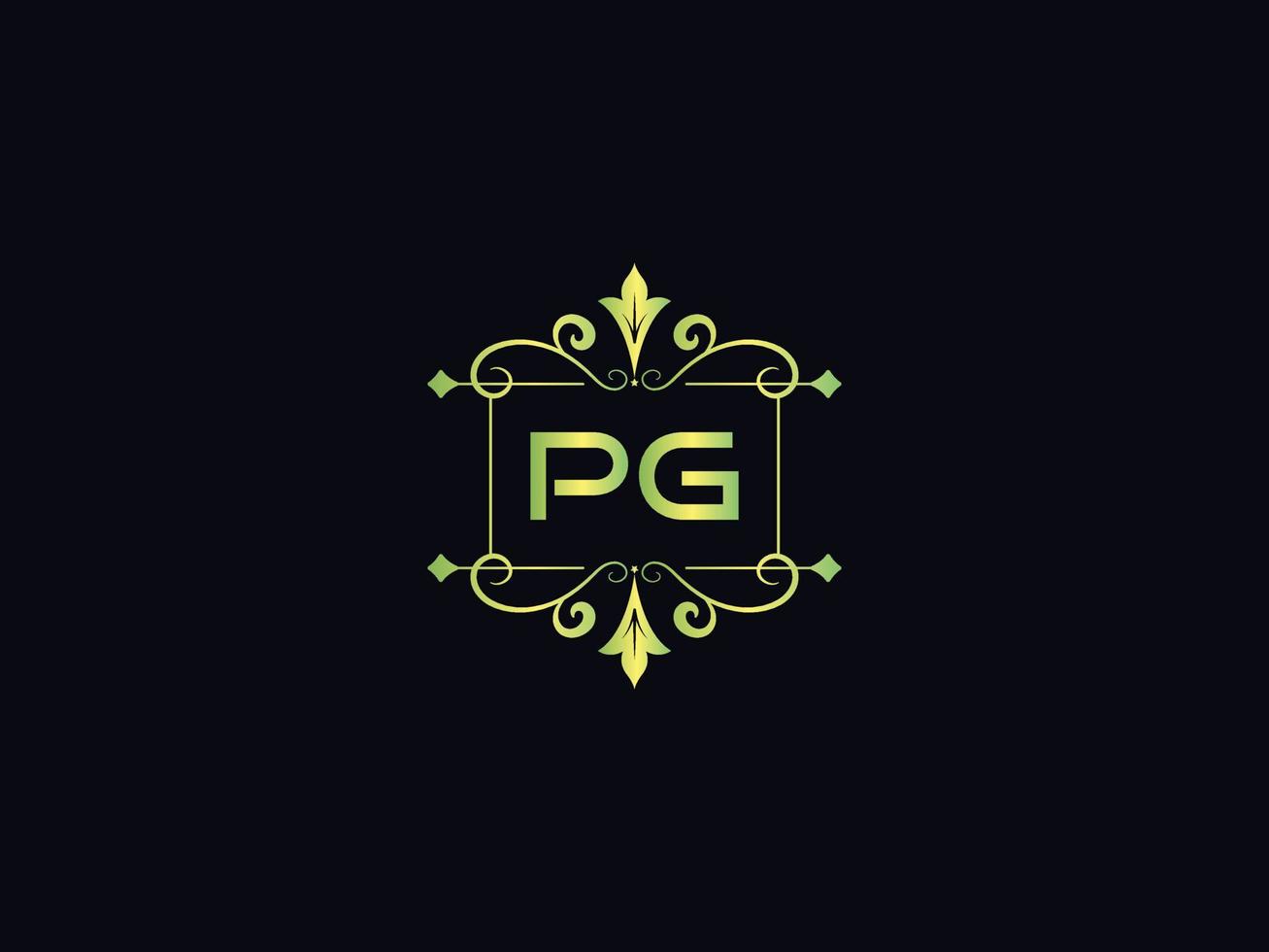 Monogram Pg Luxury Logo, Minimal Pg Letter Logo Design vector