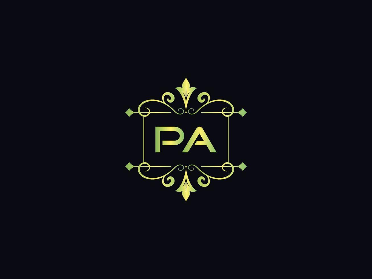 Monogram Pa Luxury Logo, Minimal PA Letter Logo Design vector