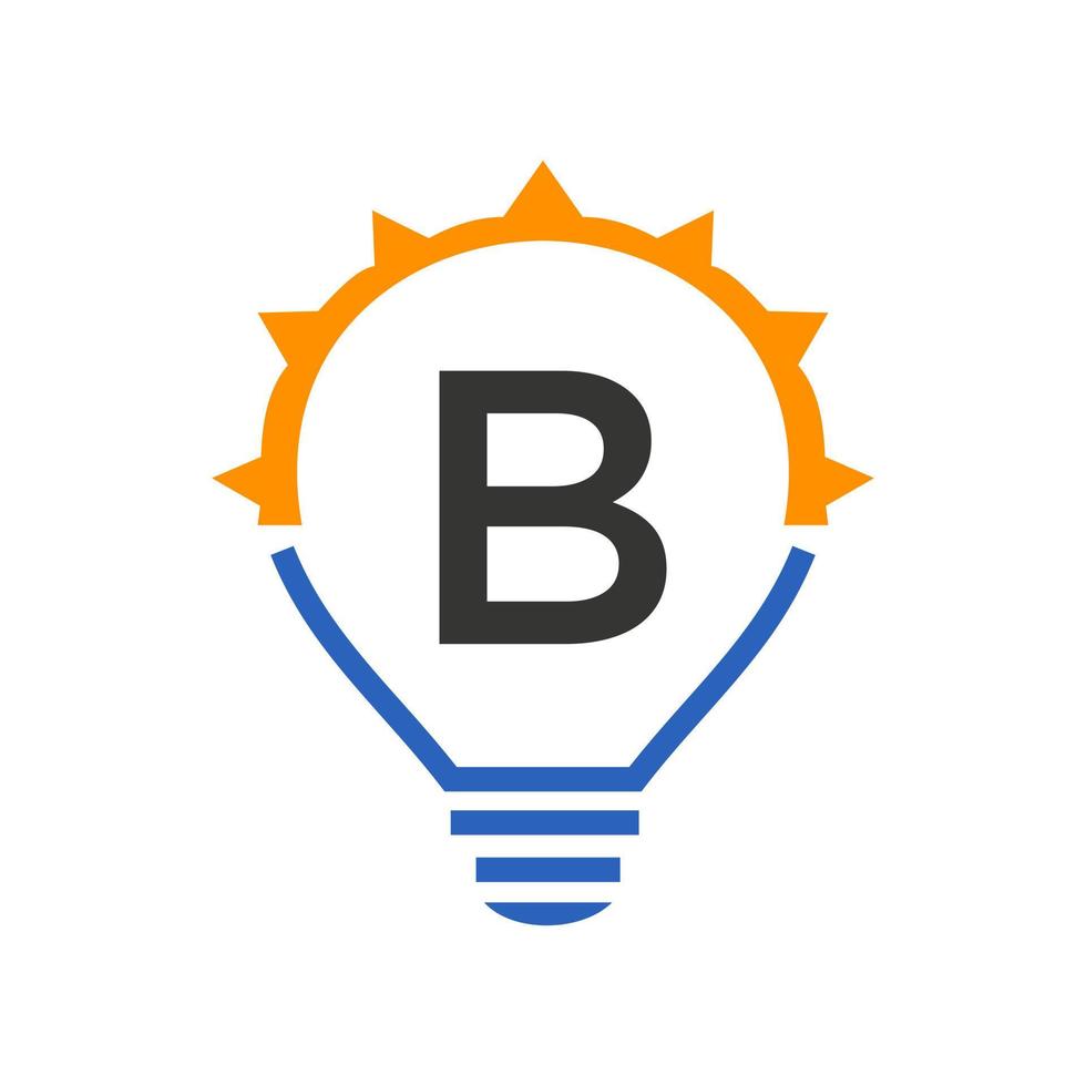 Letter B Light Bulb Vector Template