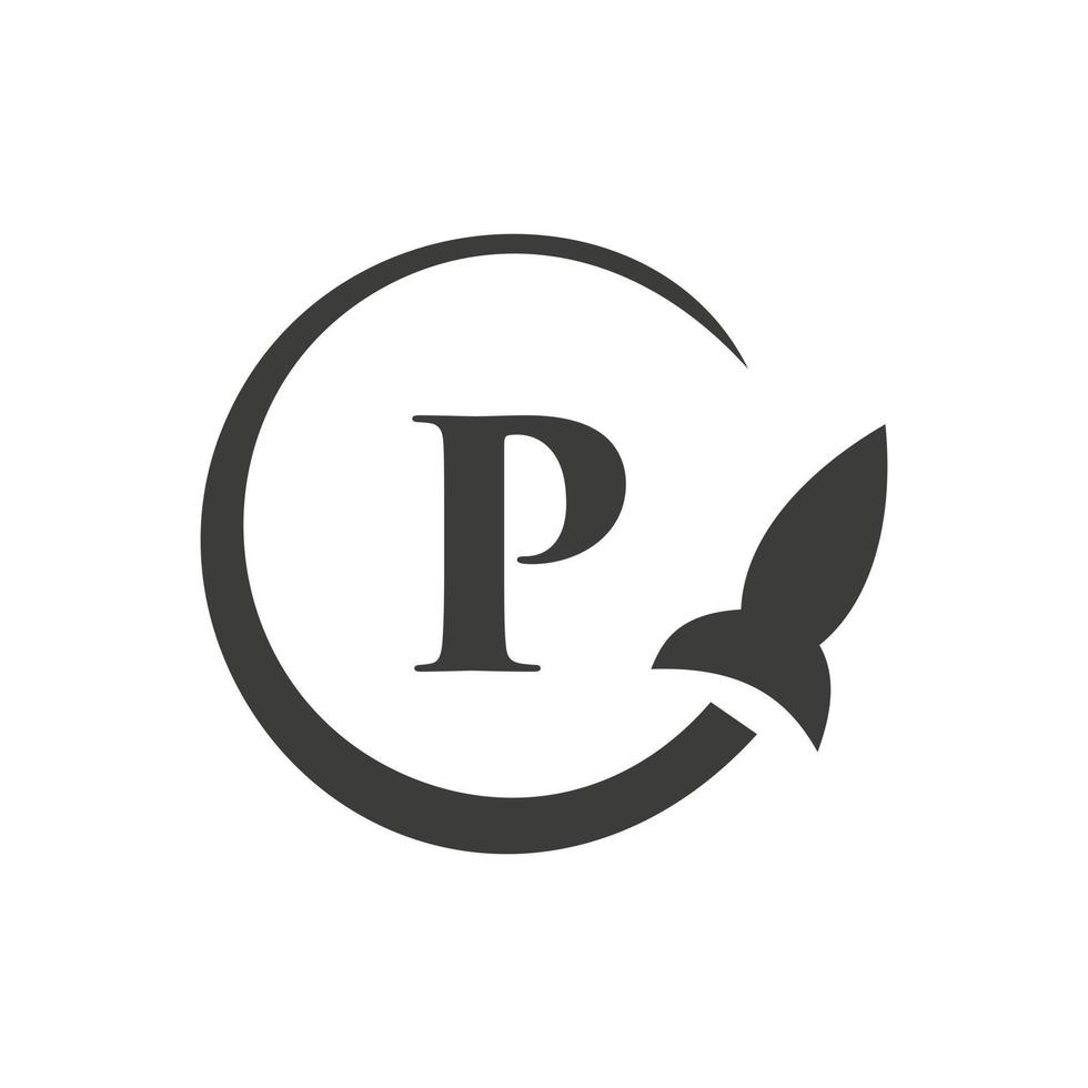 Letter P Travel Logo Vector Template