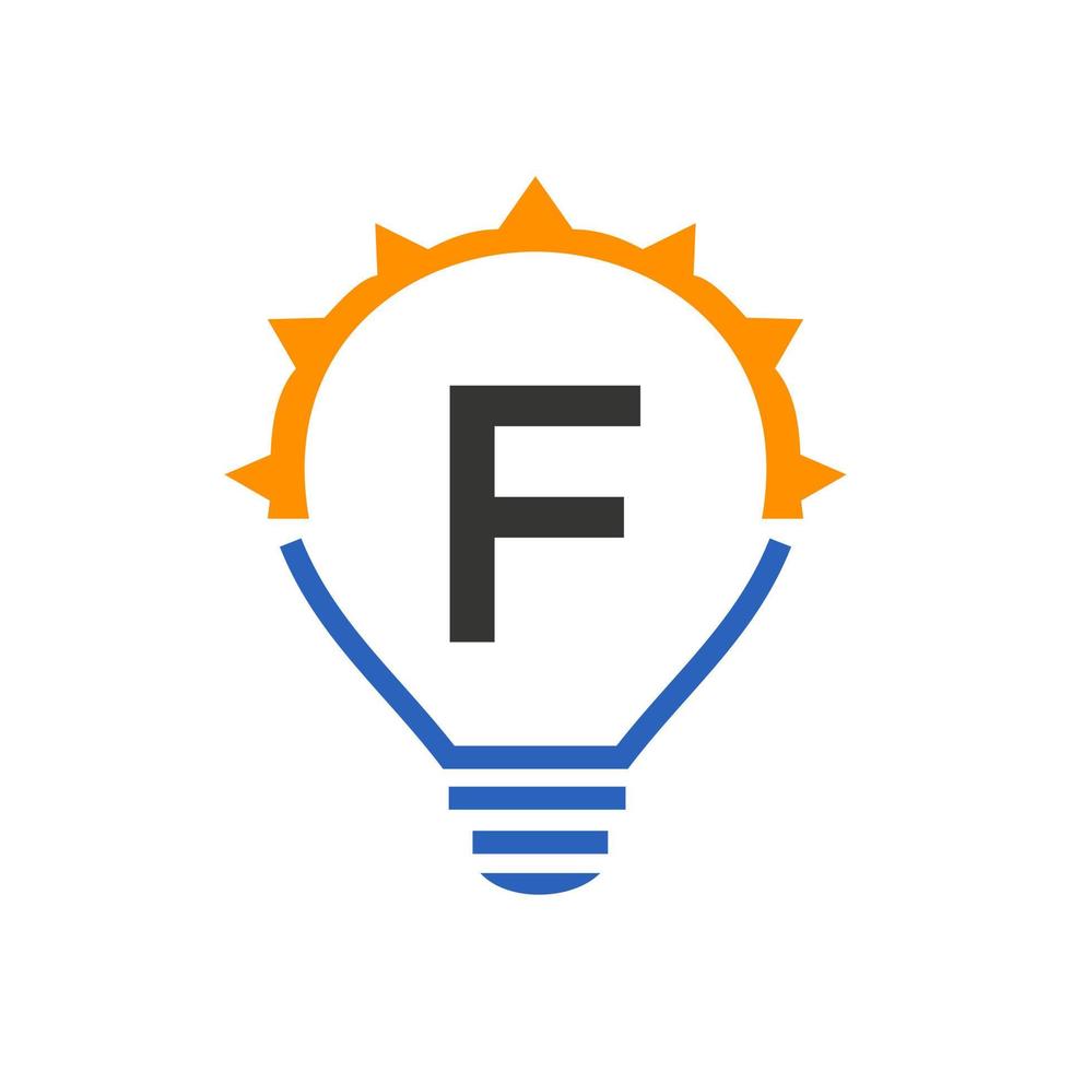Letter F Light Bulb Vector Template