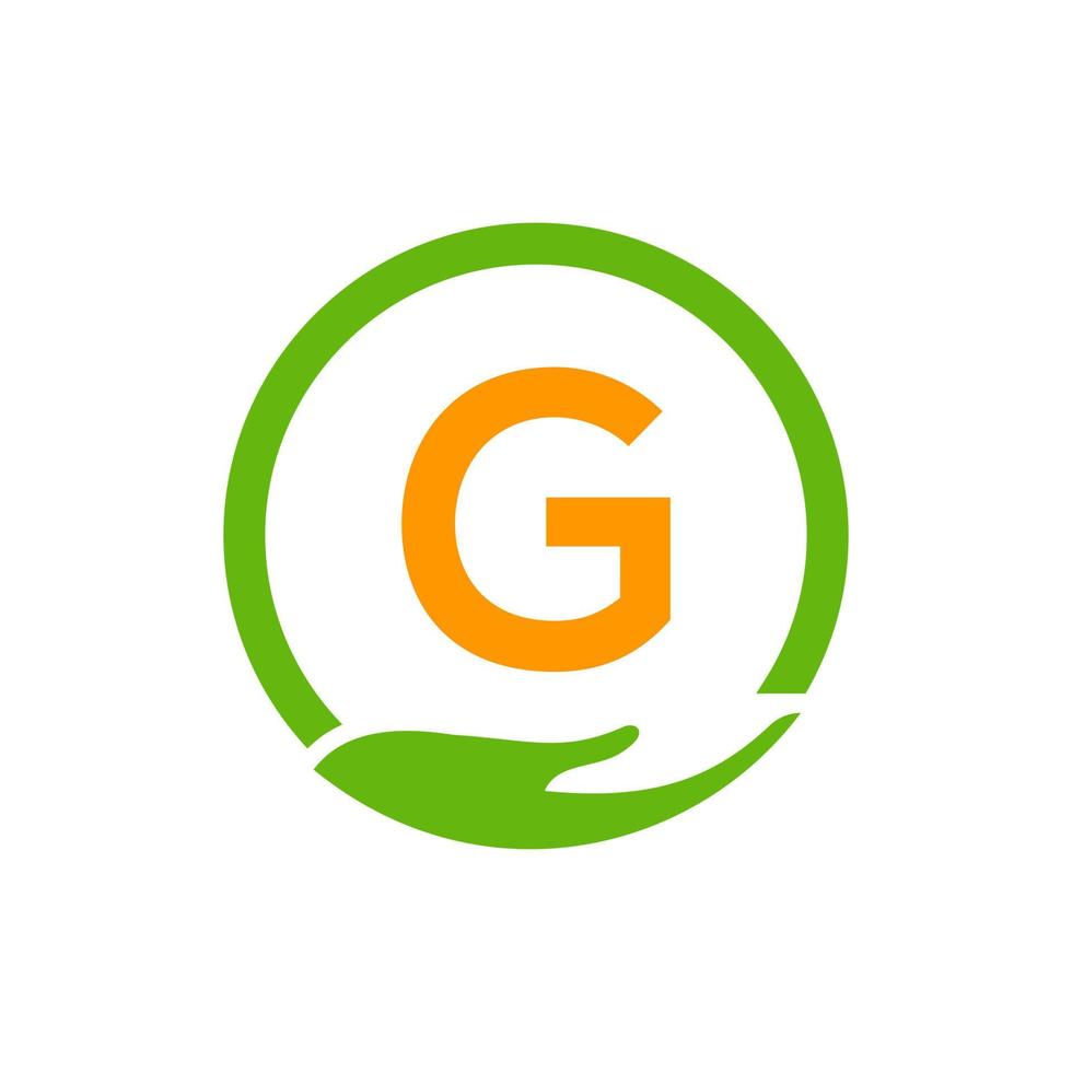 Letter G Charity Help Hand Logo vector