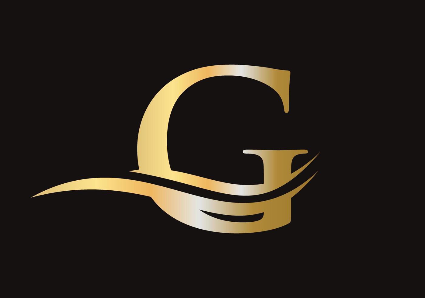 diseño de signo de logotipo de letra g con concepto de onda de agua vector