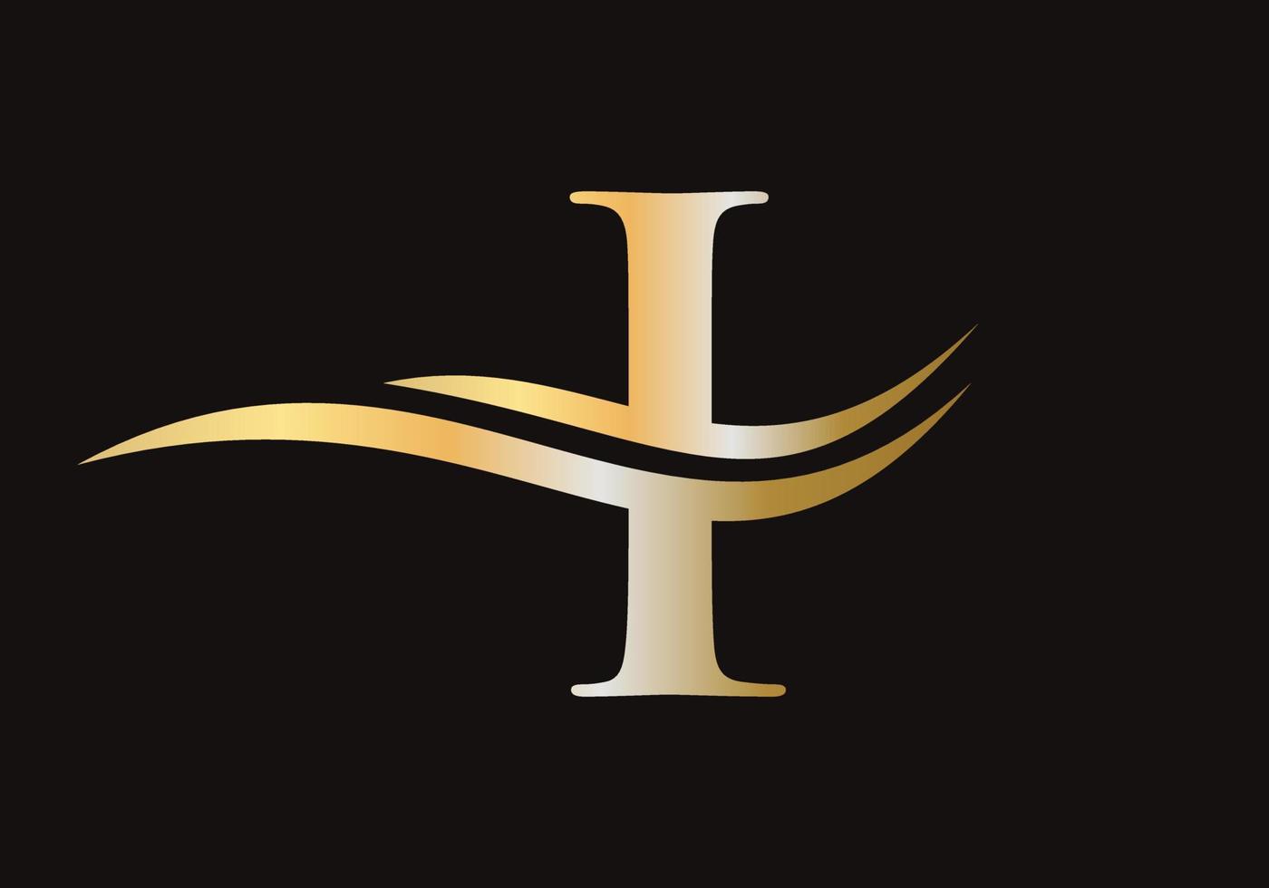 Letter I Logo Sign Design With Water Wave Concept vector